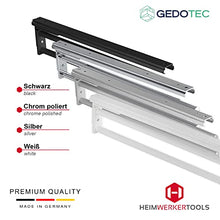 Gedotec Portasciugamani | H6008 | Estrattore asciugamani a 3 bracci estensibile | 1 pezzo | porta strofinacci lunghezza 465 mm in nero | porta asciugamani da bagno e cucina girevole a 90°