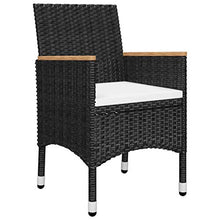 FAMIROSA Set da Bistrot per Giardino 3 pz in Polyrattan e Vetro Nero-8364
