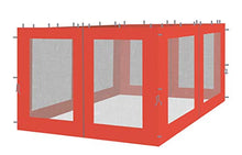 QUICK STAR 4 pannelli laterali con zanzariera 300x195cm Arancione-Rosso per Gazebo 3x3m