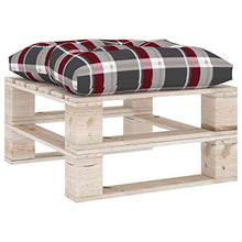 vidaXL Cuscino per Pouf su Pallet Rosso Motivo a Quadri in Tessuto
