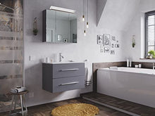 Set di mobili da bagno Firenze 70 2 parti antracite e armadio a specchio