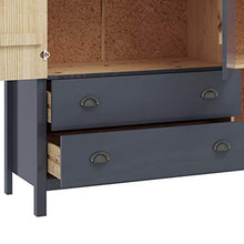 FAMIROSA Armadio a 3 Ante Hill Range Grigio 142x45x137cm Massello Pino