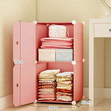 Locker Armadio Armadio Rimovibili di Plastica Noleggio Scaffali Abbigliamento Home Camera A 2 Strati Dormitorio Rosa 39X37X75CM MUMUJIN