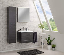 Fackelmann lavabo sotto armadio appeso 60 cm Rovere Scuro con ceramica bacino Serie B. perfetto