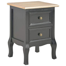 vidaXL 2x Legno Pino/Pioppo Comodini in MDF Nero Tavolino Mobile Arredo Camera