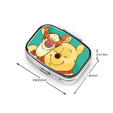 Scatola quadrata per pillole - Porta pillole portatile Winnie and Tiger Medicine Organizer a due scomparti