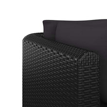 SKM Set Divani da Giardino 7 pz con Cuscini in Polyrattan Nero (79.8kg)