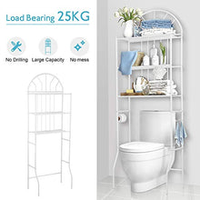 Ripiano per WC in Ferro, Ripiano Lavatrice Ripiano per WC a 3 Ripiani Sopra, Ripiano per Bagno, Mobile per Lavatrice Bagno Bianco, Contenitore per WC Mobili Angolari Bagno - 176,5 x 62 x 33,5 cm