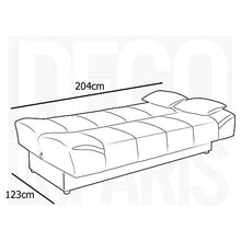 Divano letto clic clac convertibile in tessuto beige Alton