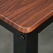 giordano shop Set Tavolo 2 Sedie e Panca in Metallo e Legno Nero e Marrone
