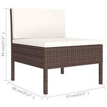 FAMIROSA Set Divani da Giardino 3 pz con Cuscini in Polyrattan Marrone-0201