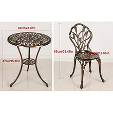 CGBF-Set da Balcone 3 Pezzi,Set da Bistrot in Fusione di Alluminio,Patio Esterno da Giardino con 2 Sedie E Tavolino Rotondo da 60 cm