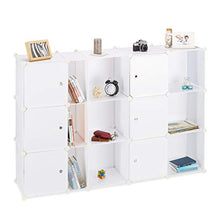 Relaxdays 10021968_49 Armadio Componibile, Scaffale a Incastro, Plastica, 2 Bastoni Appendiabiti, Multiuso, Bianco