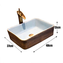 Lavabo Rettangolare da Bagno Retro Creative Jingdezhen Ceramic Hotel Lavabo Antiscivolo Lavandini Bagno