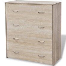 vidaXL Credenza con 4 Cassetti in Rovere Cassettiera Mobiletto Mobile Arredo