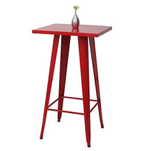 Set Tavolo con 2X sedie sgabelli da Bar HWC-A73 Metallo Rosso