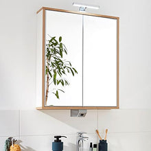 Fackelmann - Set di mobili da Bagno in Stile Rustico, 60 cm, con Specchio a LED, 4 Pezzi, Colore: Bianco