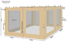 Quick-Star 4 pareti Laterali con zanzariera per Gazebo 3 x 4 m Parete Laterale Sabbia