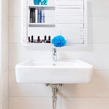 Relaxdays Pensile da Bagno, 2 Ante, Ripiani ad Altezza Regolabile, Mobile Sospeso Quadrato, bambù, Bianco, 56,5 x 56 x 21 cm