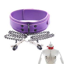 Collana regolabile con colletto in pelle con catena