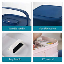 Wjmss Scatola di Medicina, Alta capacità Portable Plastic Box Box Box Box Box Organizer con Manico Doppio Strato,Blu,Small