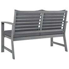 vidaXL Panca da Giardino 120 cm Cuscino Grigio Scuro Legno di Acacia