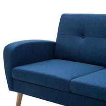 Tidyard Divano a 3 Posti Reclinabile in Tessuto,Poltrona Relax Poltrona Moderna,Design Confortevole,Blu
