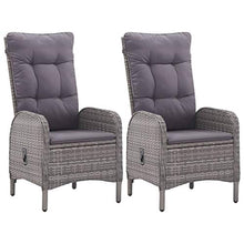 SKM Set da Pranzo da Giardino 3 pz in Polyrattan e Acacia Grigio