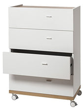 Composad Cassettiera Ludo su Ruote con 4 cassetti Bianco e Rovere Naturale