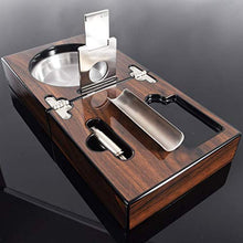 OutingstaRase Legno Caso Cigar Ashtray W/Cigar Cutter, Sigaro Punch, sigari Slot Accessori