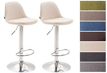 CLP 2X Sgabelli Design Kiel in Stoffa I Coppia Sgabelli Cucina Girevoli Regolabili 60-82cm I Sgabelli Bar Imbottiti, Colore:Crema