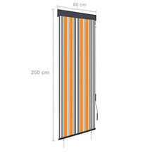 vidaXL - Tenda avvolgibile per esterni, 60 x 250 cm, giallo e blu