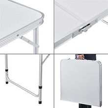 Rund Tabella DE Camping IT En Alluminio ET MDF avec Hauteur Réglable Table De Jardin Couleur Blanc