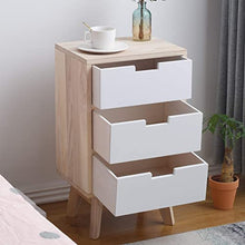 Mobili Rebecca® Comodino Cassettiera 3 Cassetti Legno Bianco Marrone Chiaro Bagno Entrata (Cod. RE6190)