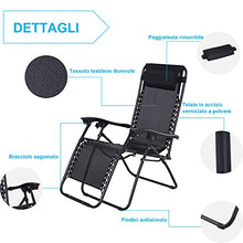 Outsunny Set Arredo da Giardino 2 Sedie a Sdraio e Tavolino Regolabili Pieghevoli Tessuto do Textilene Nero