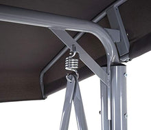 Dondolo da Esterno a 3 posti HWC-D62 Acciaio Alluminio Tessuto textilene Grigio
