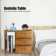 DFGH Tavolo da Camera da Letto, Comodino Moderno Tavolini da Comodino in bambù Mini con 3 Cassetti Accessorio Camera da Letto