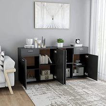 vidaXL Credenza Grigio Lucido 80x36x75 cm in Truciolato