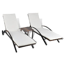 vidaXL Lettino Prendisole 3 pz in Polirattan Marrone Sdraio Giardino Spiaggia