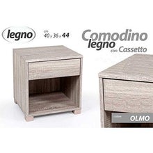 Gicos Mobile Comodino comò con cassetto in Legno truciolato Colore Olmo Shabby Chic 40 * 36 * 44 cm TCC-751042