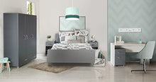 Miami Kleiderschrank 3-türig 2 Ante con Chiusura rallentata e 1 cassetto Completamente Estraibile, con Armadio e Ripiani, Legno, Grigio Chiaro Metallizzato, 52 x 146 x 200 cm