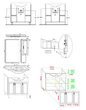 Ideastella - COMPOSIZIONE BAGNO COMPLETA Toscany da 85 cm Mobile + Lavabo in ceramica + Specchio con Pensile + Lampada