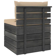 Festnight Divano Centrale da Giardino Pallet con Cuscini Beige in Legno di Pino