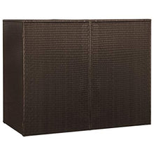 UnfadeMemory Copribidone Doppio Spazzatura Marrone 153x78x120 cm Polyrattan