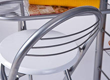 Inter Link Set Bar Tavolo e Sgabelli MDF, Bianco Lucido e Metallo ALU Grigio