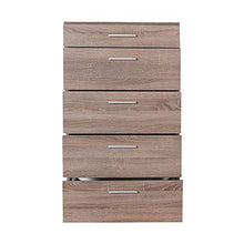 we point Cassettiera 5 Cassetti Maniglie Laterale Rovere 55x43xh.107 Cm