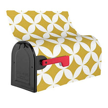 Classici cerchi geometrici in senape e bianco dal design unico per cassetta delle poste, copertura per cassetta delle poste, per giardino, giardino, cortile, dimensioni standard, 53 x 45 cm