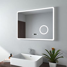 Emke, specchio da bagno a LED, con illuminazione, luce bianca calda