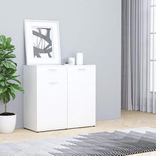 Credenza moderna con cassetto e ripiani 80 x 36 x 75 cm, mobile ausiliare con ante comò, bianco