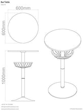 Premiere Housewares 2402718 Tavolo da Bar con Base Cromo, Nero